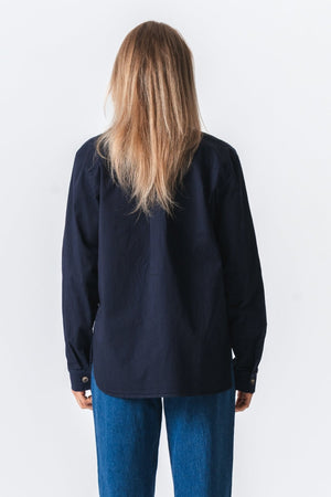 Amber Twill Skjorta - Marinblå