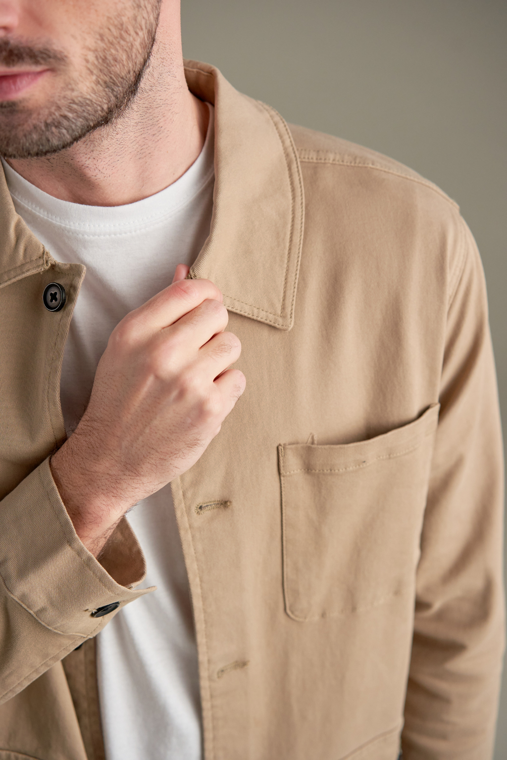 Twill Skjortjacka - Mörk Sand