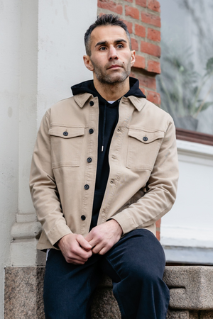 Twill Overshirt - Mörk Sand