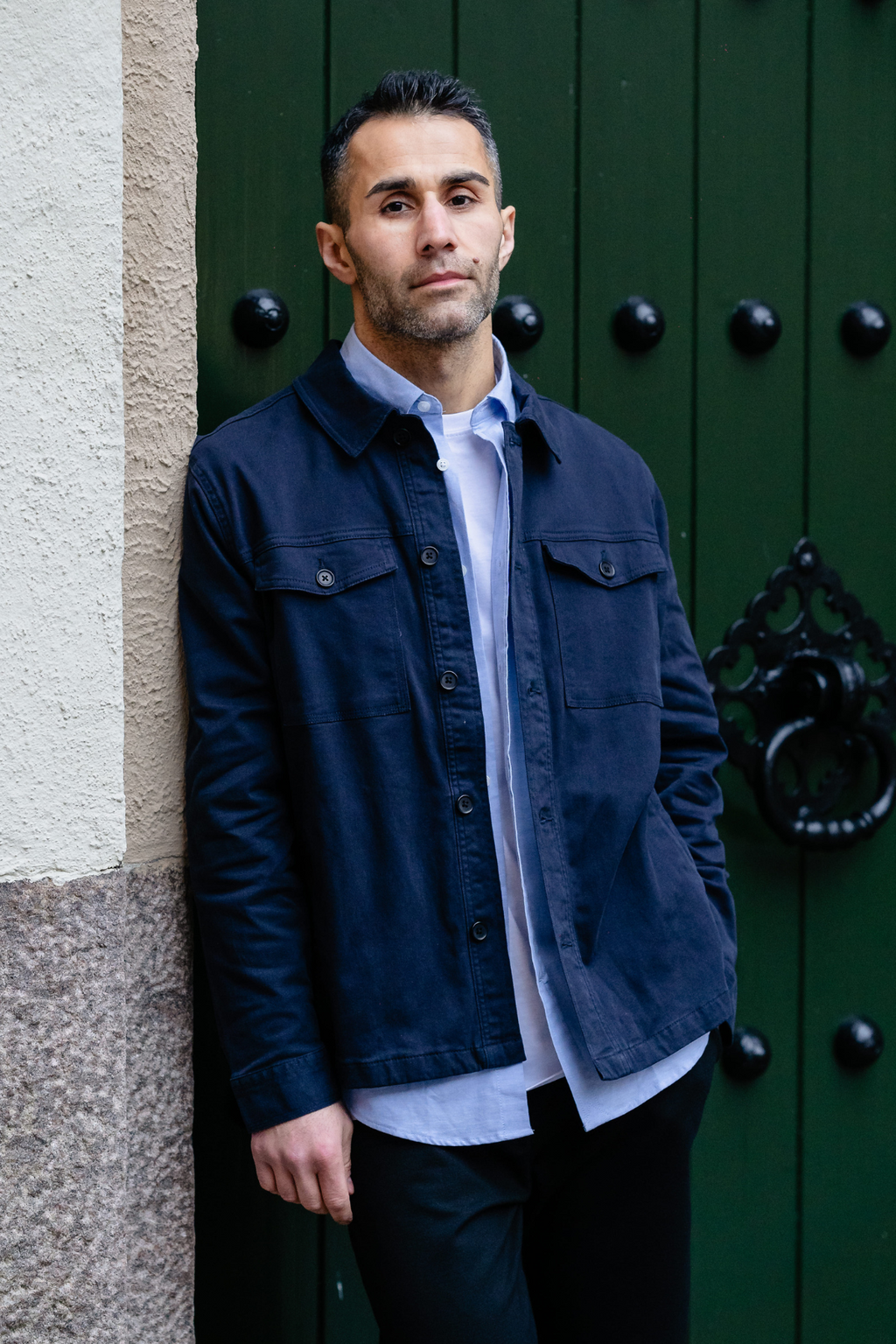 Twill Overshirt - Mörkblå