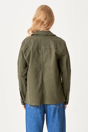 Twill Shacket - Mörk Oliv