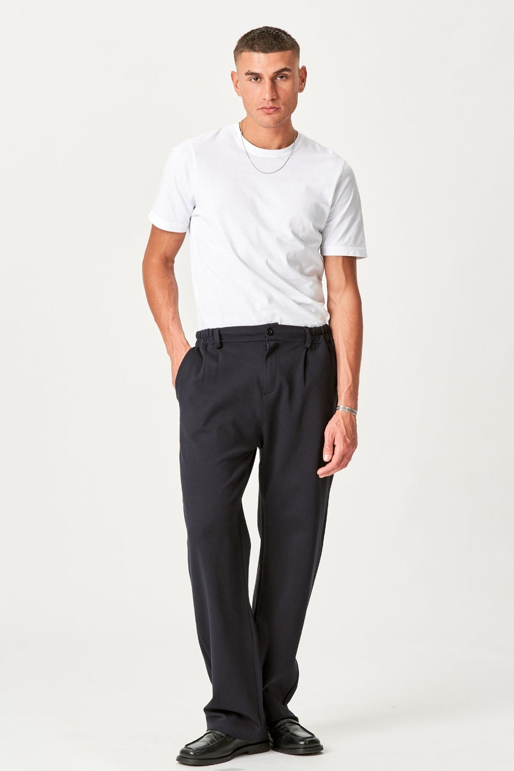 Suit Pants Loose - Marinblå