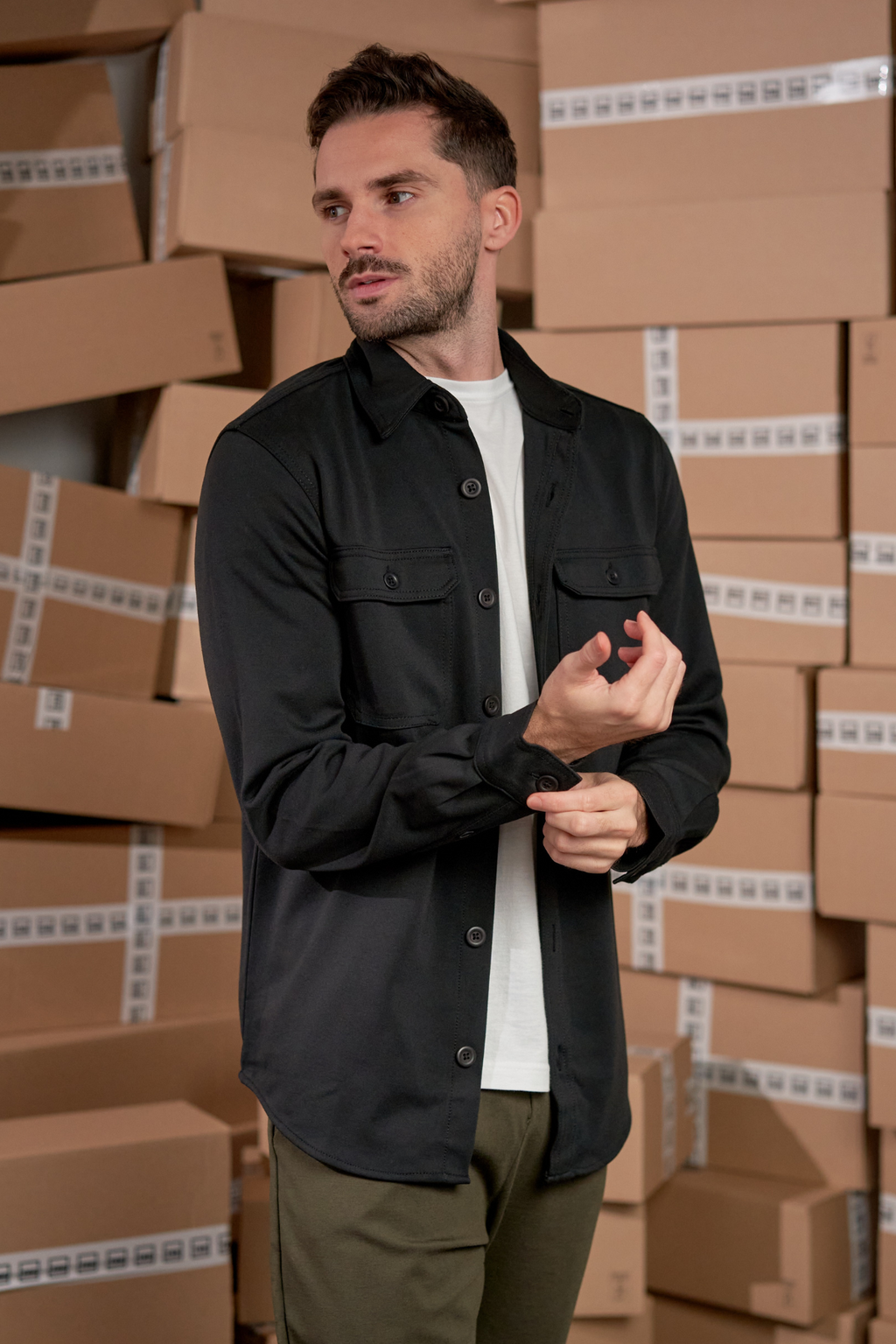Performance Regular Overshirt - Svart