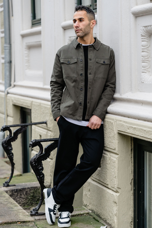 Twill Overshirt - Mörk Oliv