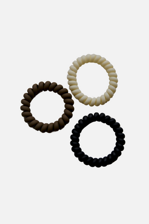 Spiralelastik (6 st.) - Svart/brun/beige
