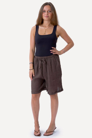 Linneshorts - Brun