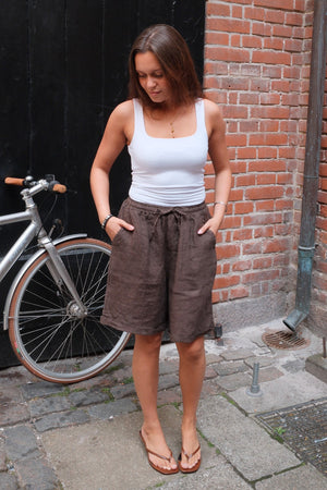 Linneshorts - Brun