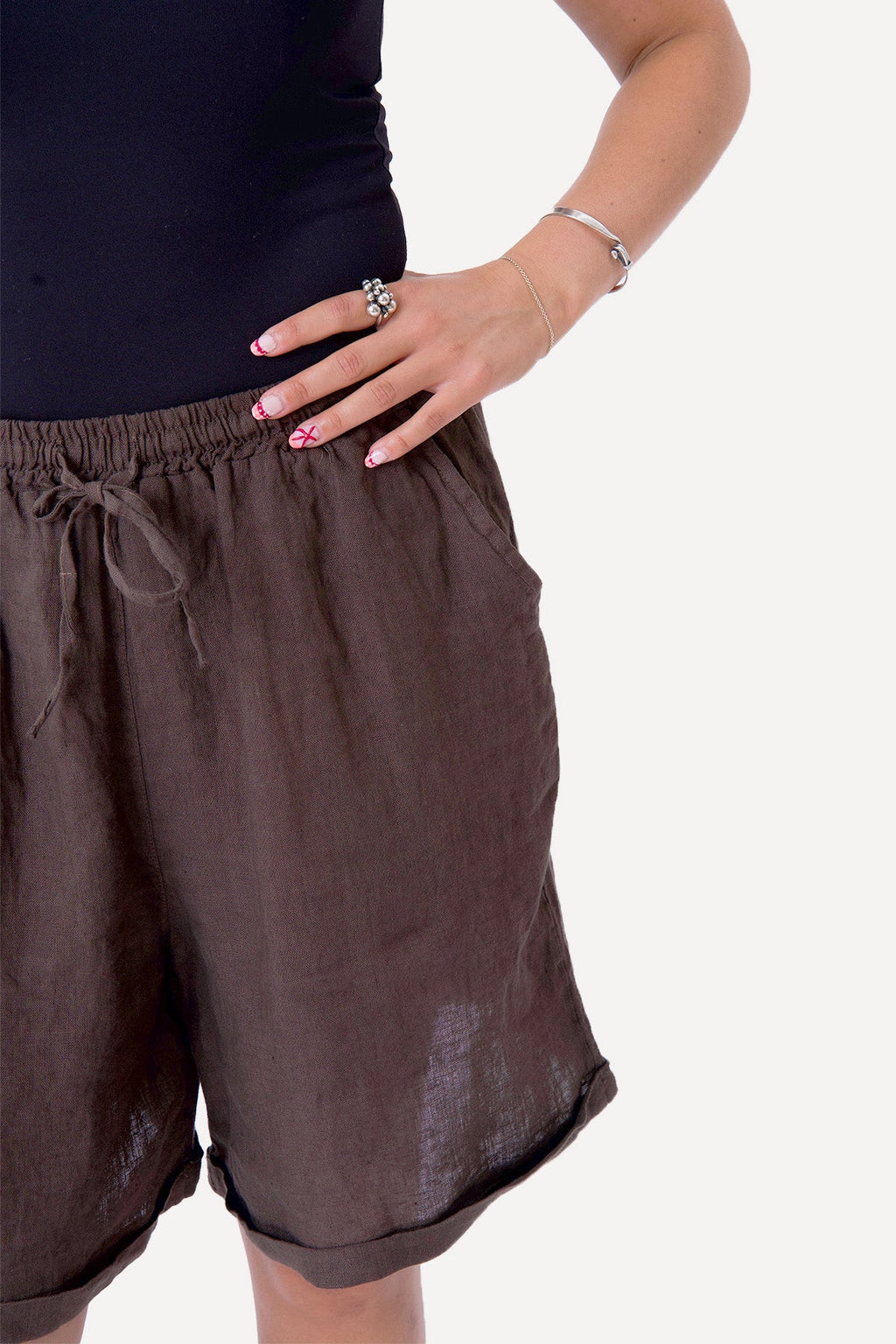 Linneshorts - Brun