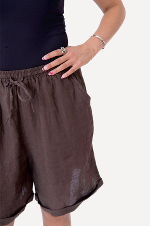 Linneshorts - Brun
