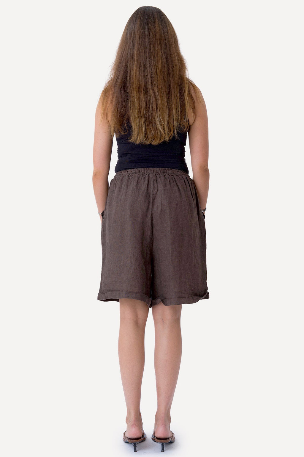 Linneshorts - Brun