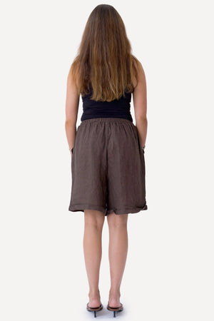 Linneshorts - Brun