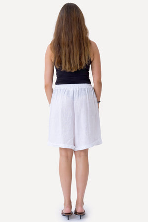 Linneshorts - Vit