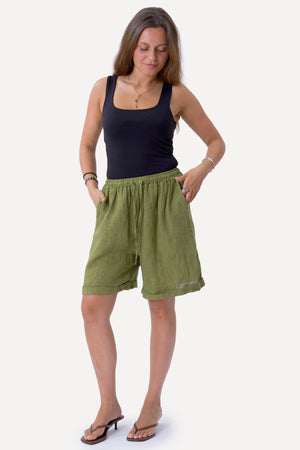 Linneshorts - Olive