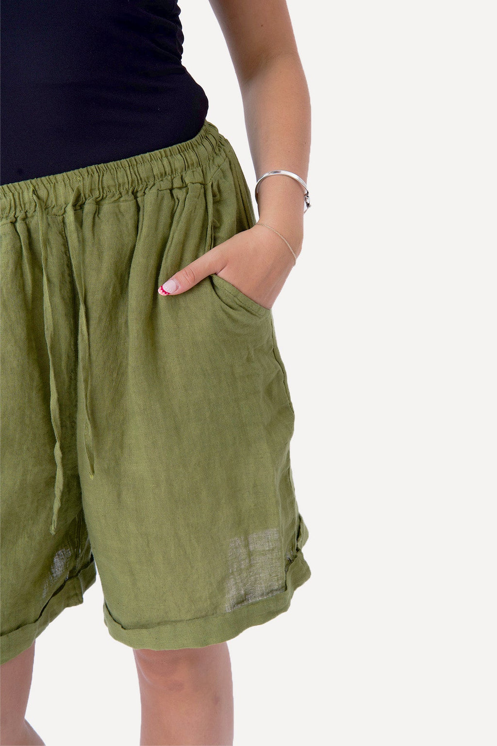Linneshorts - Olive