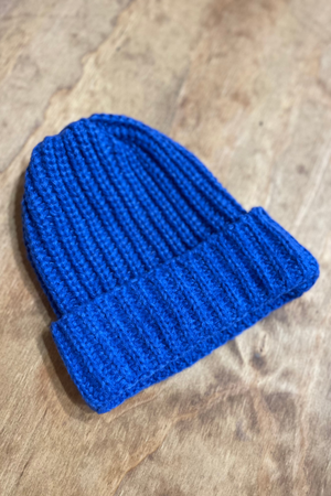 Ribbed Beanie - Blue