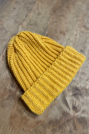 Ribbad Beanie - Gul