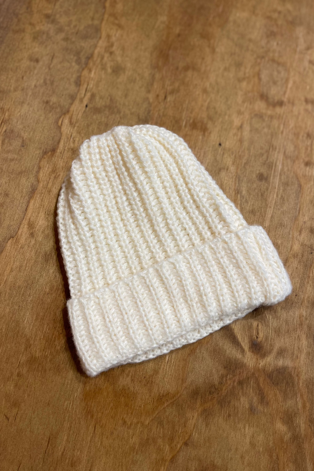 Ribbade Beanie - Ljusbeige