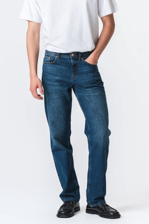 Relaxed Fit Jeans - Mörkblå Denim