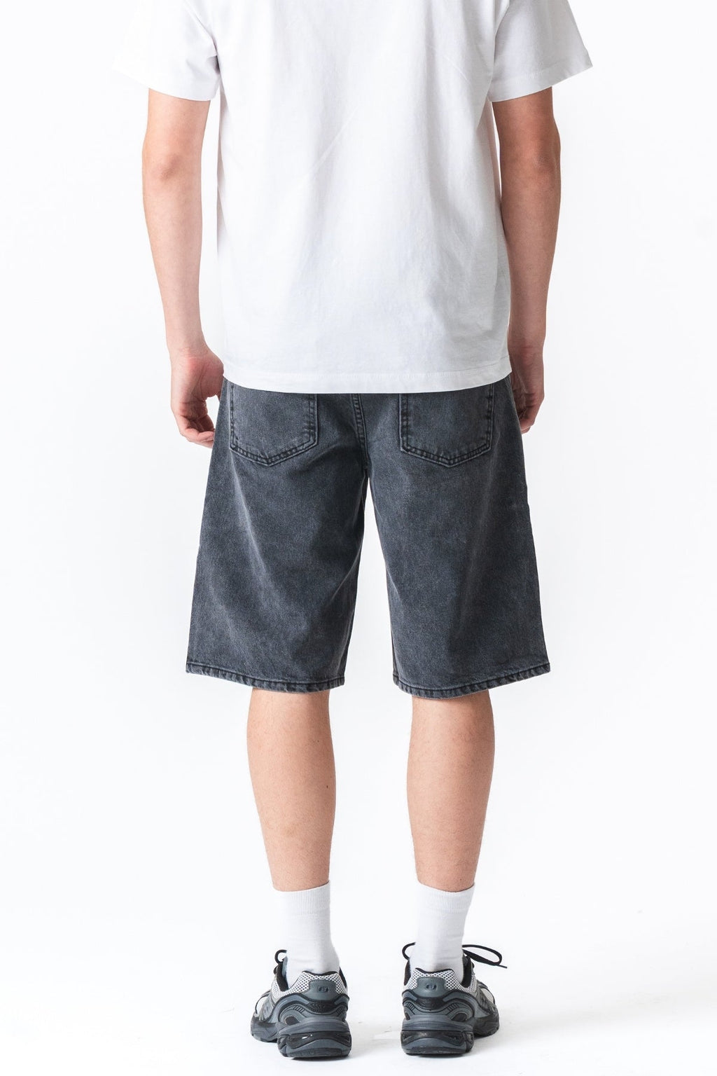 Lösa denim shorts - Svart