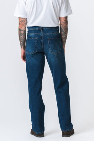 Noah Lös Passform Jeans - Mörkblå Denim