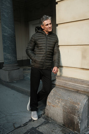 Hooded Light Puffer Jacka - Oliv