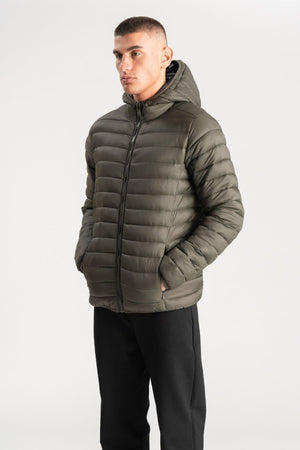 Hooded Light Puffer Jacka - Oliv