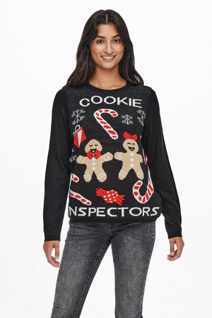 Joy Stickad Jultröja - Svart