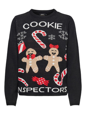 Joy Stickad Jultröja - Svart