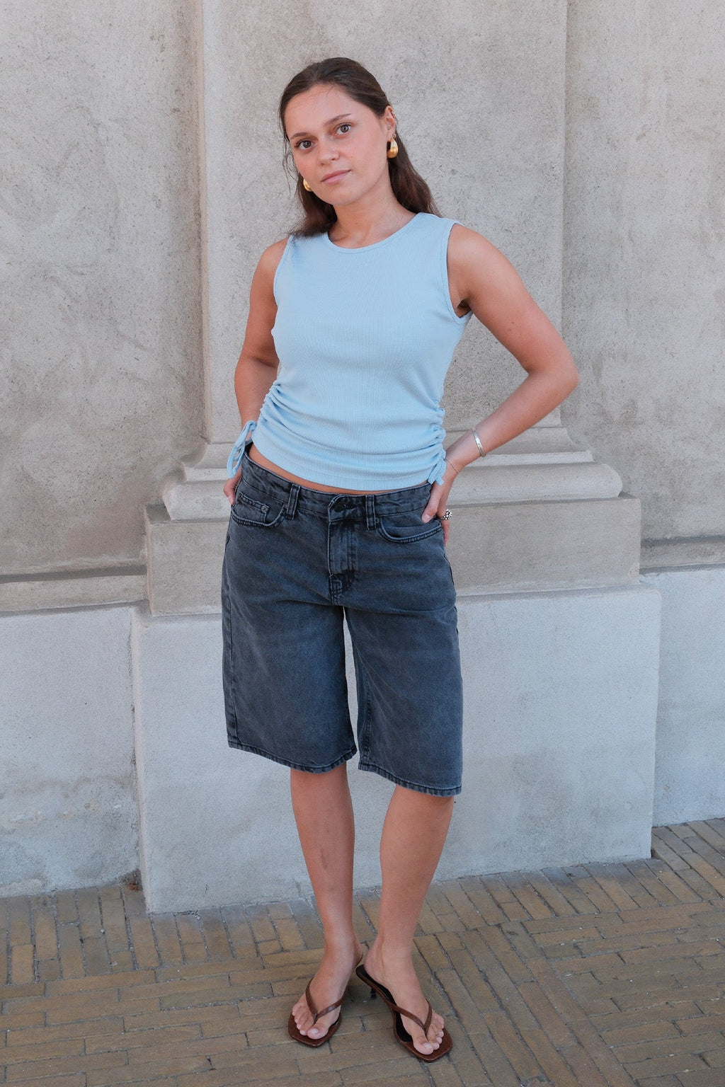 Kennedy O-Neck Top - Cashmere Blue