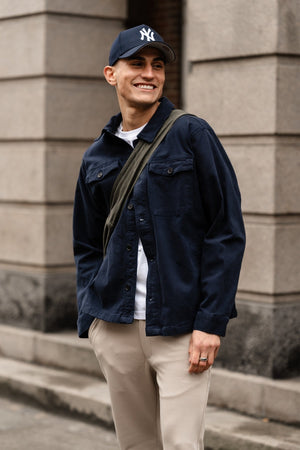 Twill Overshirt - Mörkblå