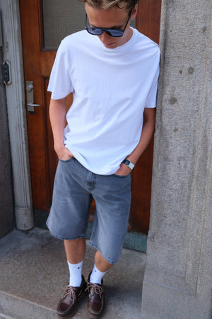 Denim Shorts Loose - Grå