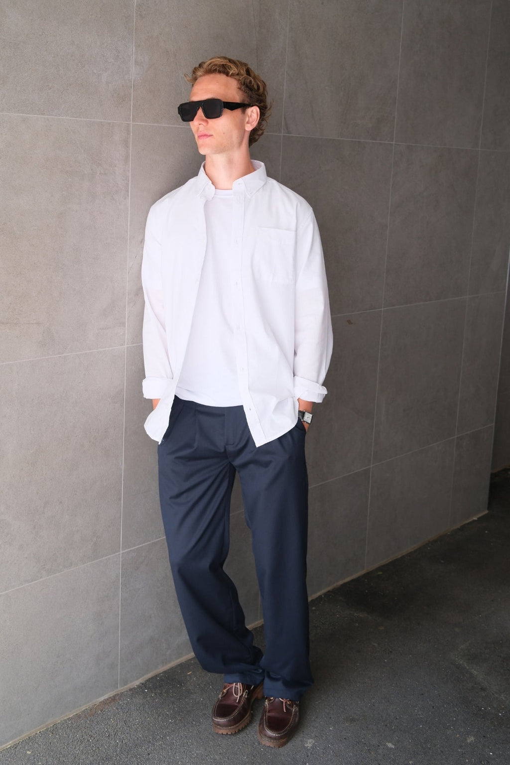 Performance suit pants Wide Fit - Navy