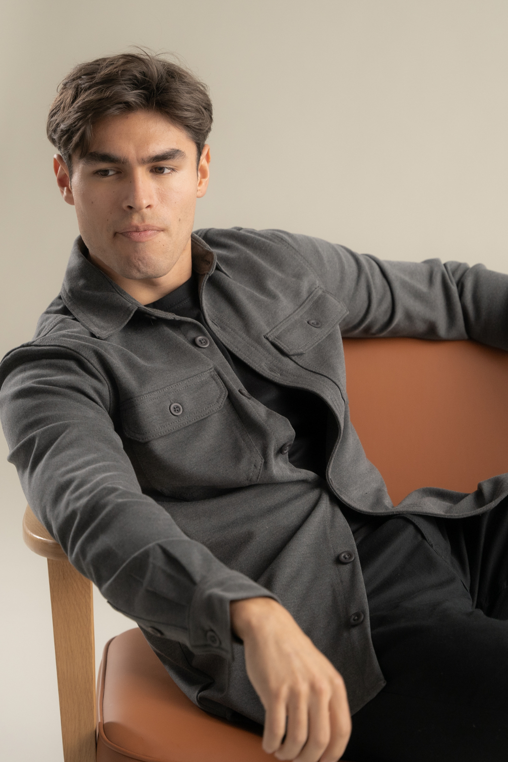 Performance Regular Overshirt - Kolgrå