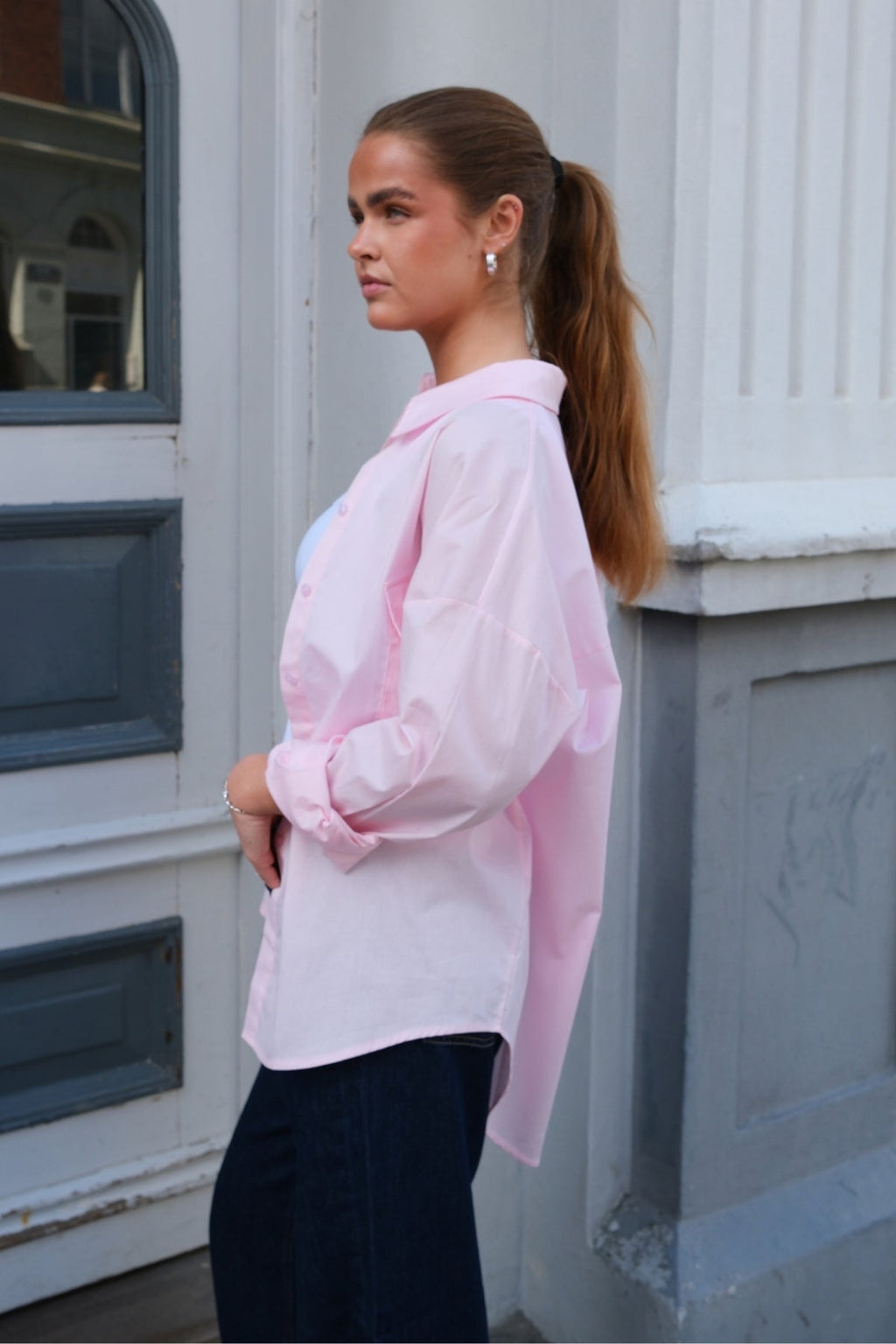 Clara Oversized Skjorta - Ros