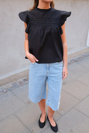 Kath Långa Jeansshorts - Light Blue Denim
