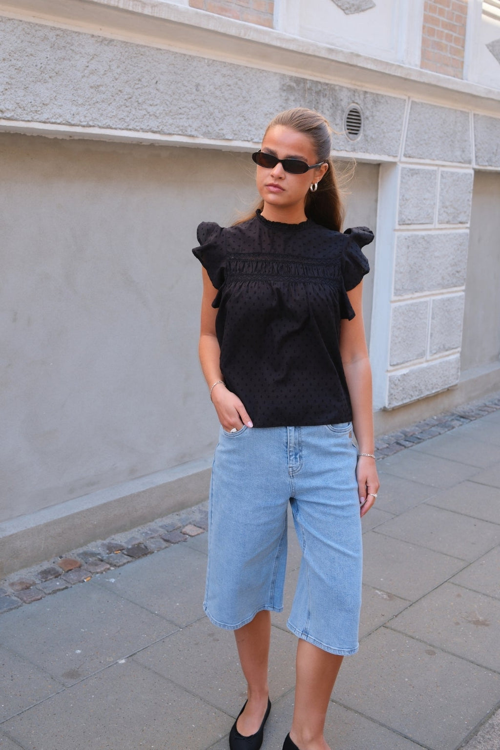 Trine Spets Topp - Svart