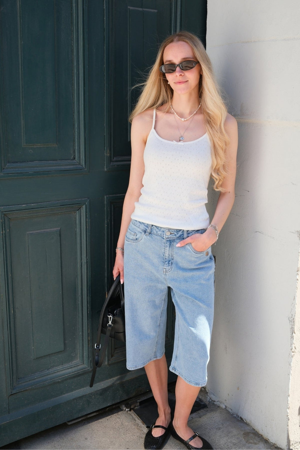 Isra Bermuda Shorts - Medium Blue Denim