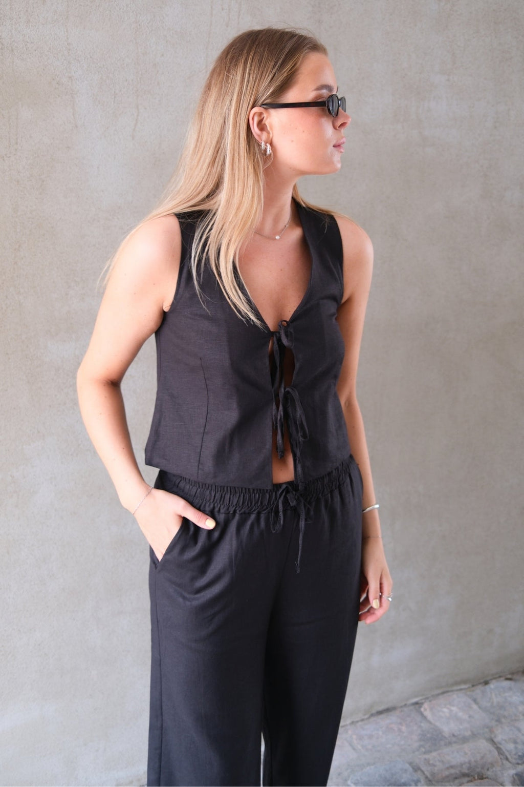 Linne väst - Svart