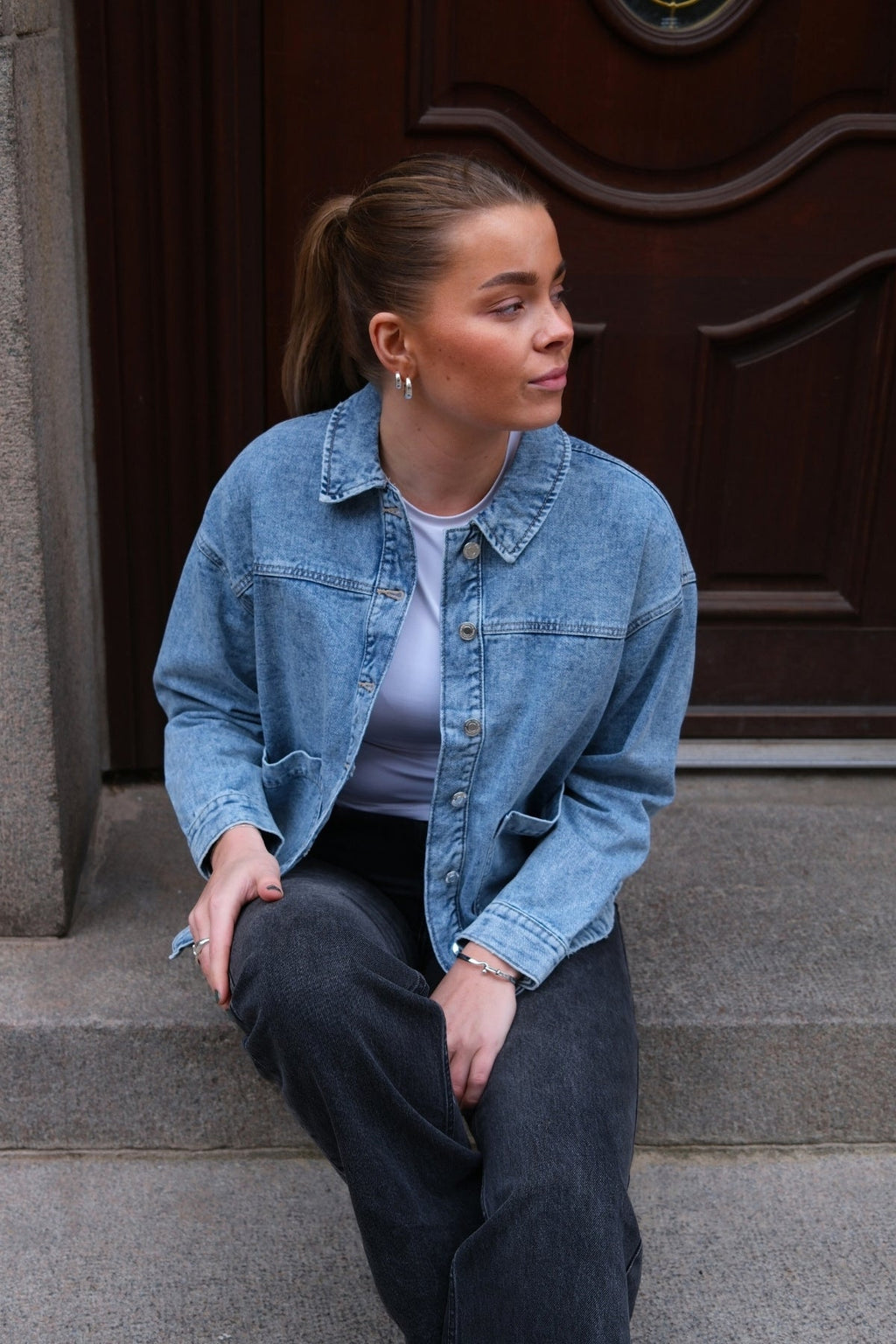 Jamie Denim Shacket - Ljusblå Denim