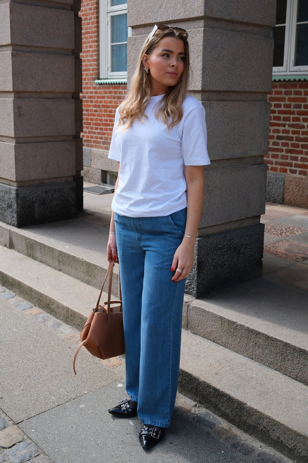 Frame Lisa Wide Pants - Ljusblå Denim