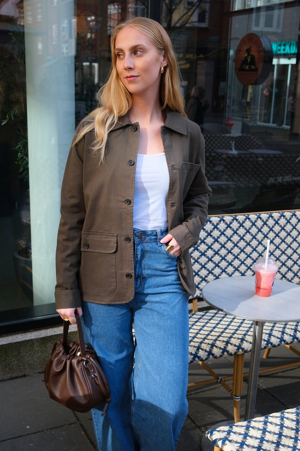 Twill Shacket - Mörk Oliv