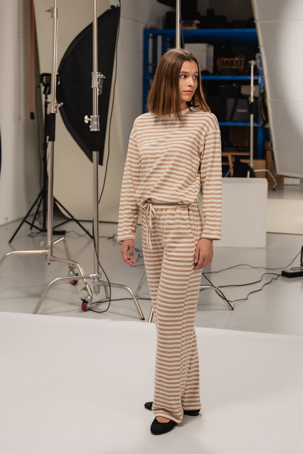 Randiga Byxor - Beige