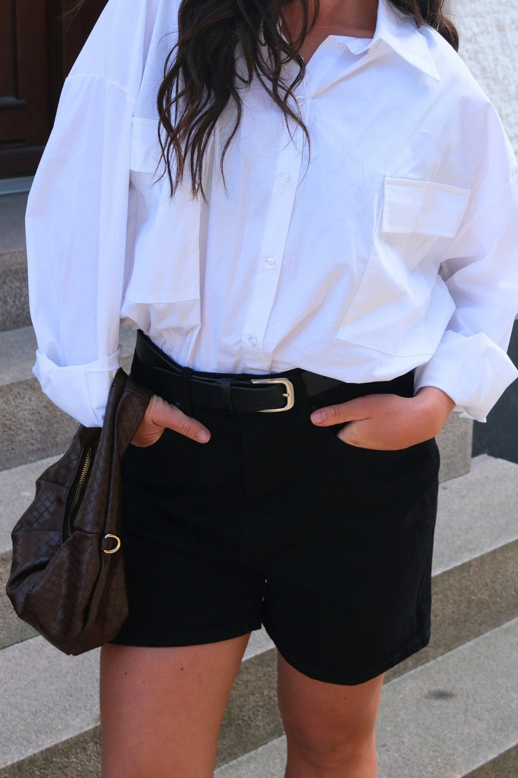 Denim Shorts - Black Denim