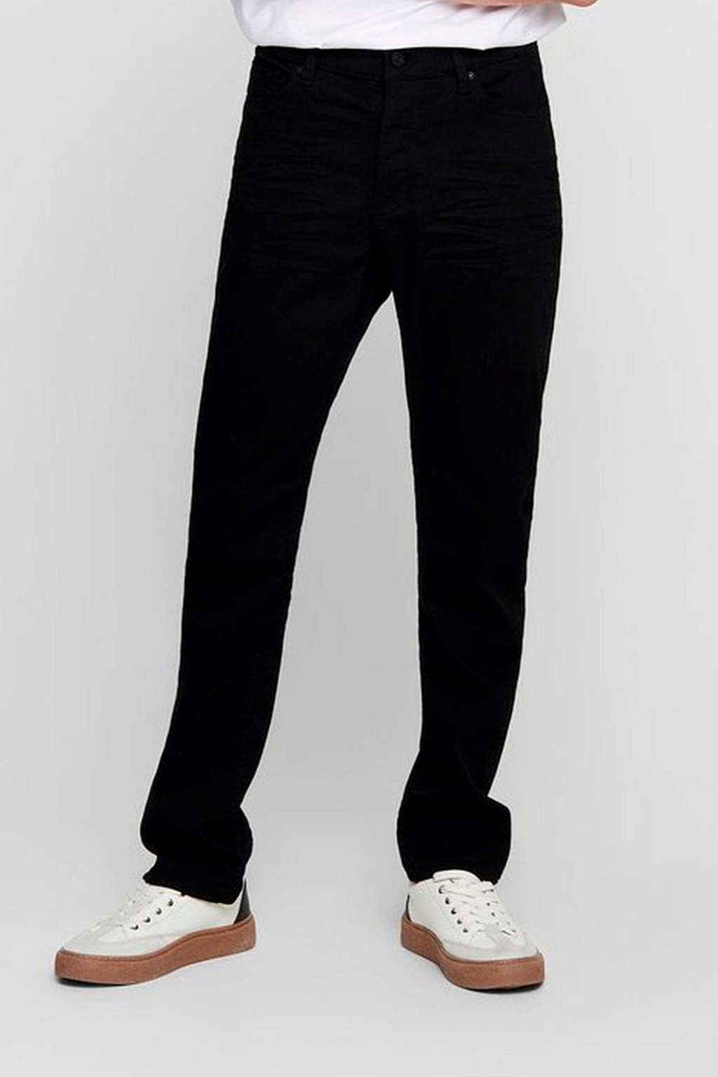 Mike Stretchjeans - Svart (Bred passform)