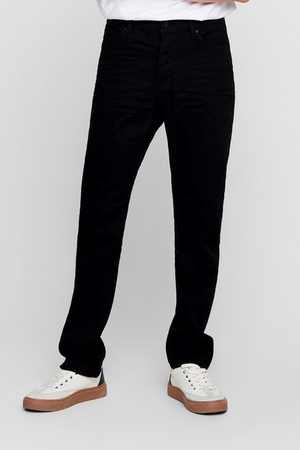 Mike Stretchjeans - Svart (Bred passform)
