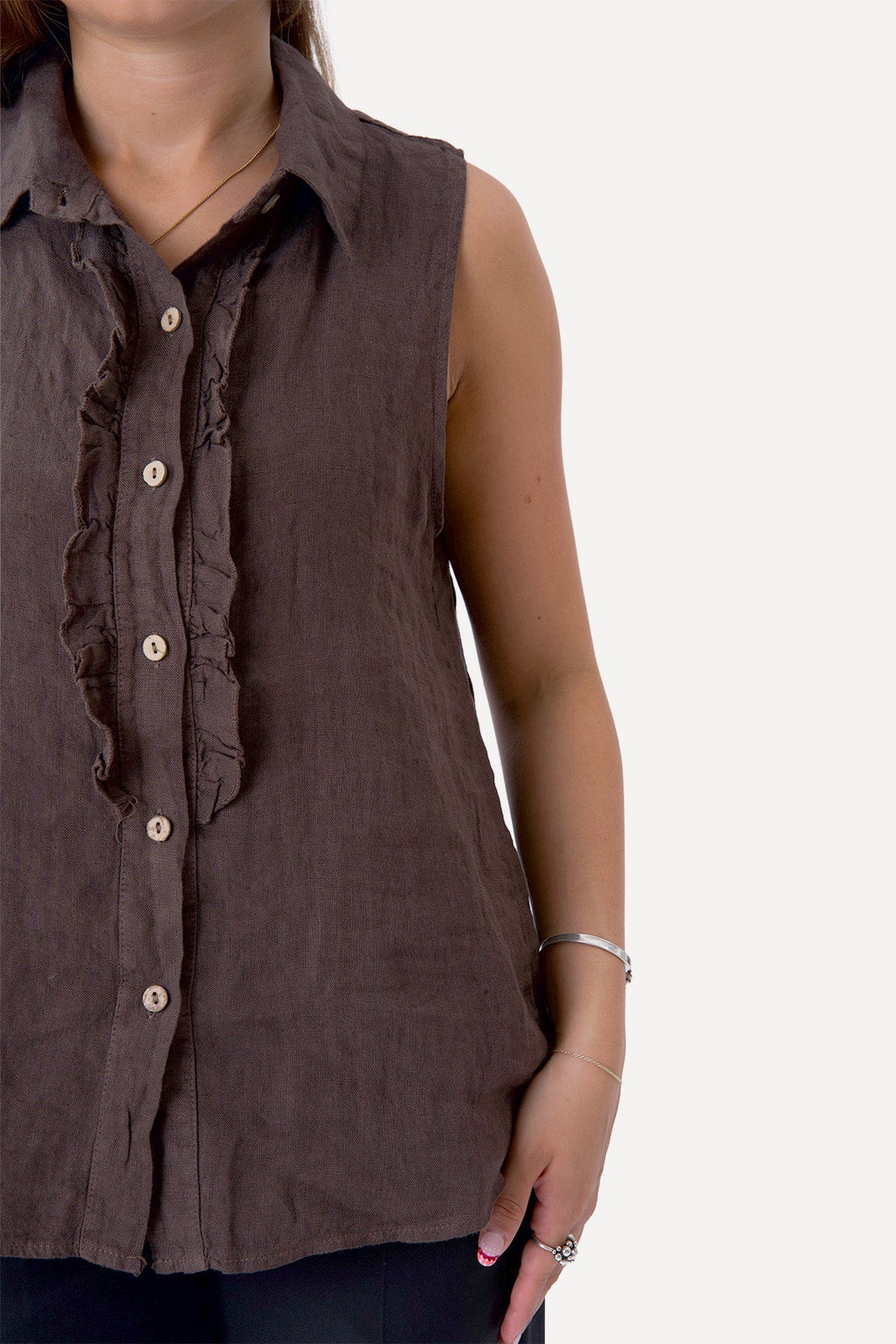 Mio Linne Top - Brun