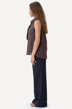 Mio Linne Top - Brun