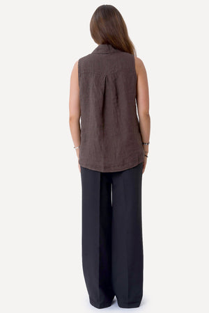 Mio Linne Top - Brun