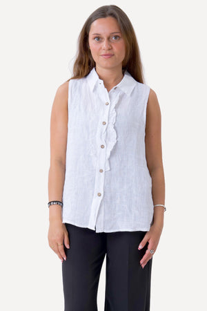 Mio Linne Topp - Vit