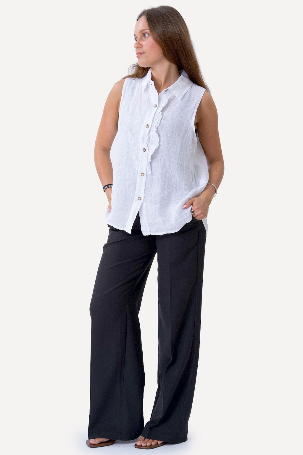 Mio Linne Topp - Vit